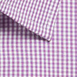 Westgarth Gingham short sleeve shirt purple white checkered cotton fabric