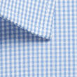 Westgarth Gingham short sleeve shirt white textured silk protein fabric