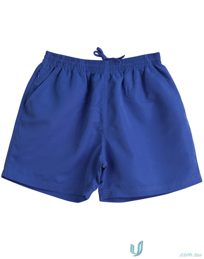 Royal blue SS29 Microfibre Sport Shorts with drawstring waist and side pockets for unmatched comfort