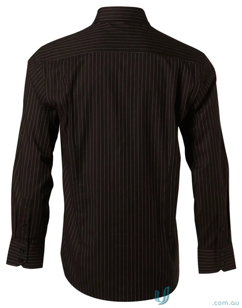 Mens workwear Winning Spirit Pin Stripe Shirt with bs17 pin stripe long-sleeved dress design