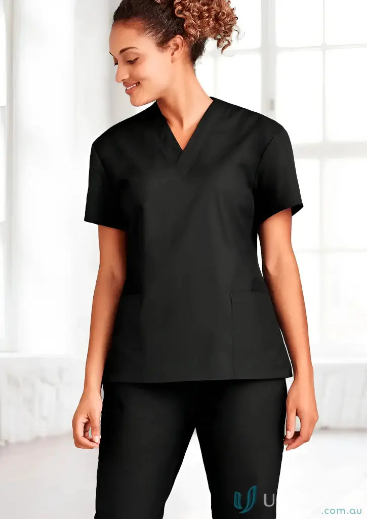 Black ladies scrub set from YR EM-BG Women’s Classic Scrub Biz Collection