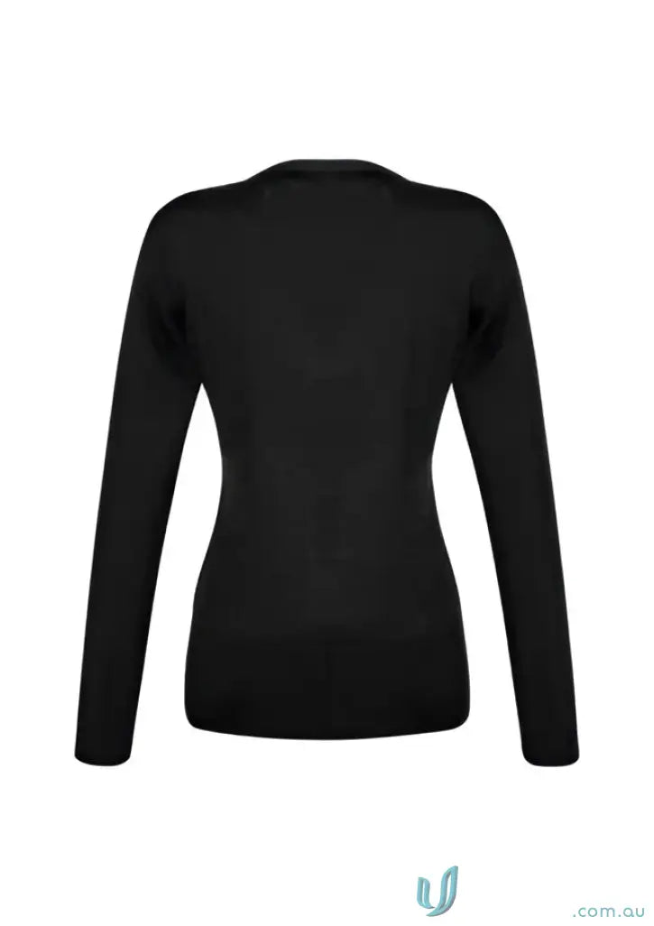 Black long-sleeved milano knit jumper from YR Ladies collection ladies milano