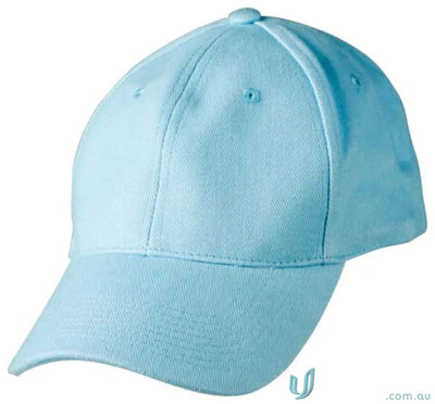 Light blue 6-panel structured cap with curved brim made of heavy brushed cotton from 10x Bundle Cap