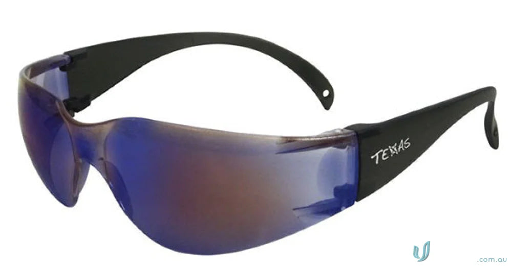 Blue mirror safety glasses with anti fog for uniforms and workplace protection