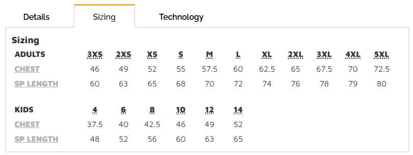 JBs Kids Fleecy Sweater size chart