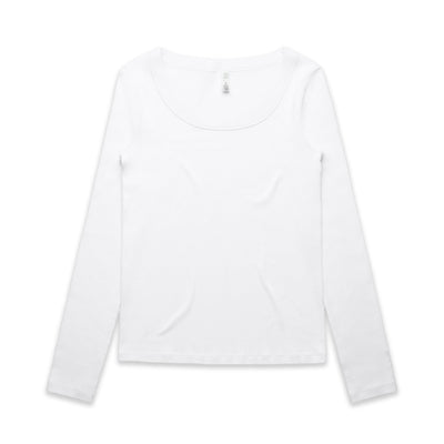 Wo's Organic Baby Rib L/S Tee 4075 - White