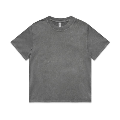 Wo's Stone Wash Heavy Tee 4085 - Coal Stone