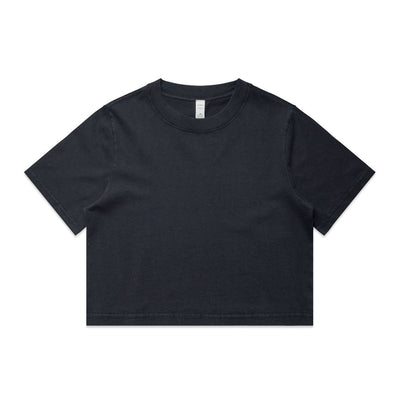 Wo's Heavy Faded Crop Tee 4089 - Faded Ink Blue