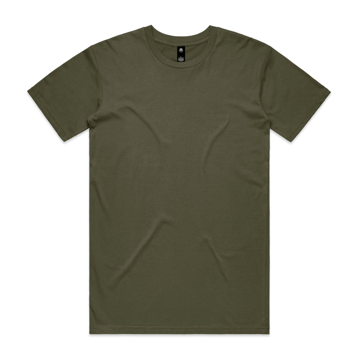 Olive green short-sleeved crew neck planett staple tee perfect for comfortable work uniforms and casual workwear