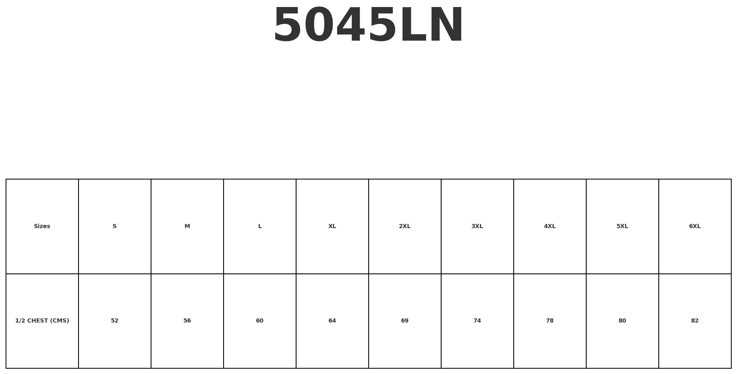 Mens Industrial Chambray LS Shirt size chart