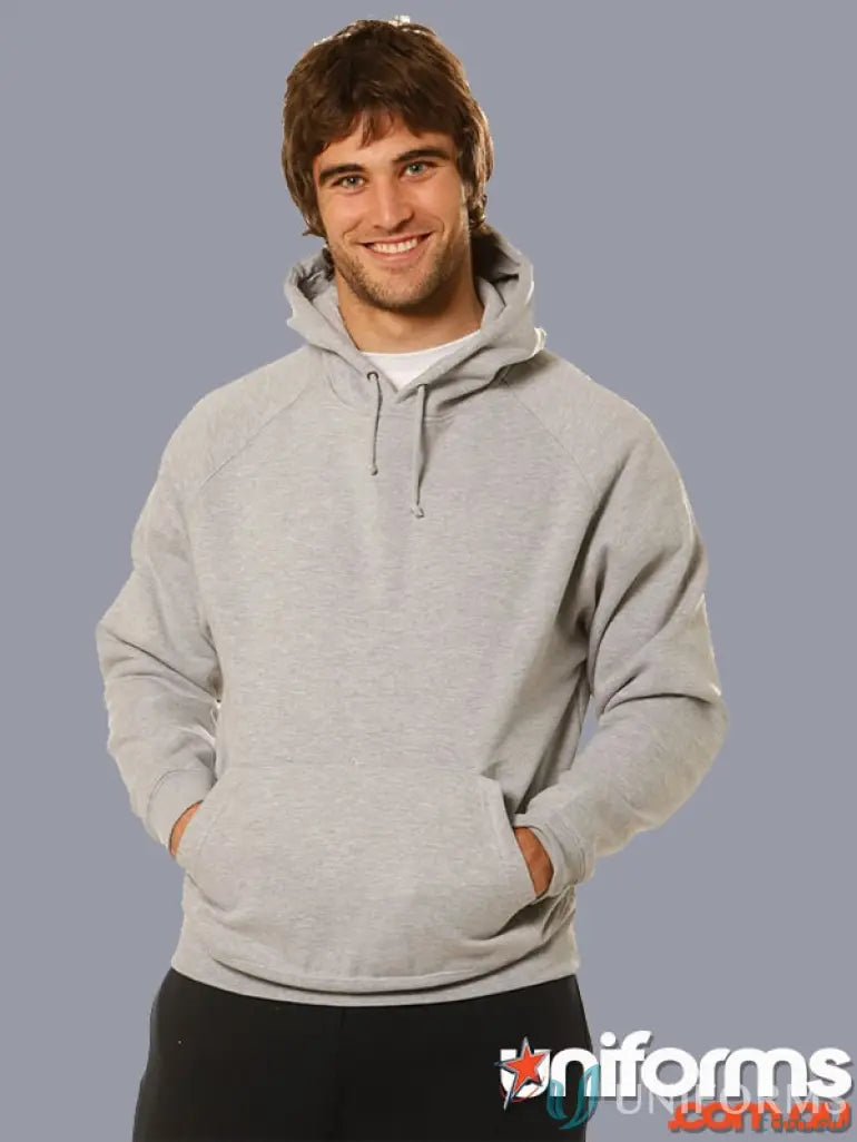 Smiling man in a warm hug fleecy spirit adult cotton hoodie cotton rich style