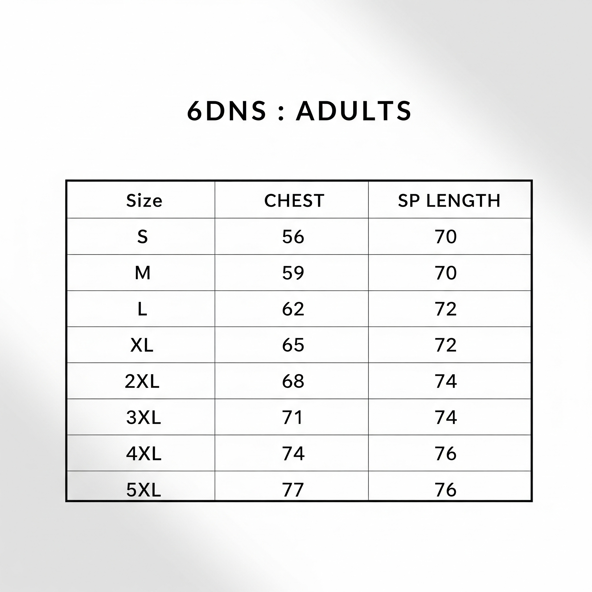 VISITOR Printed D+N Safety Vest size chart