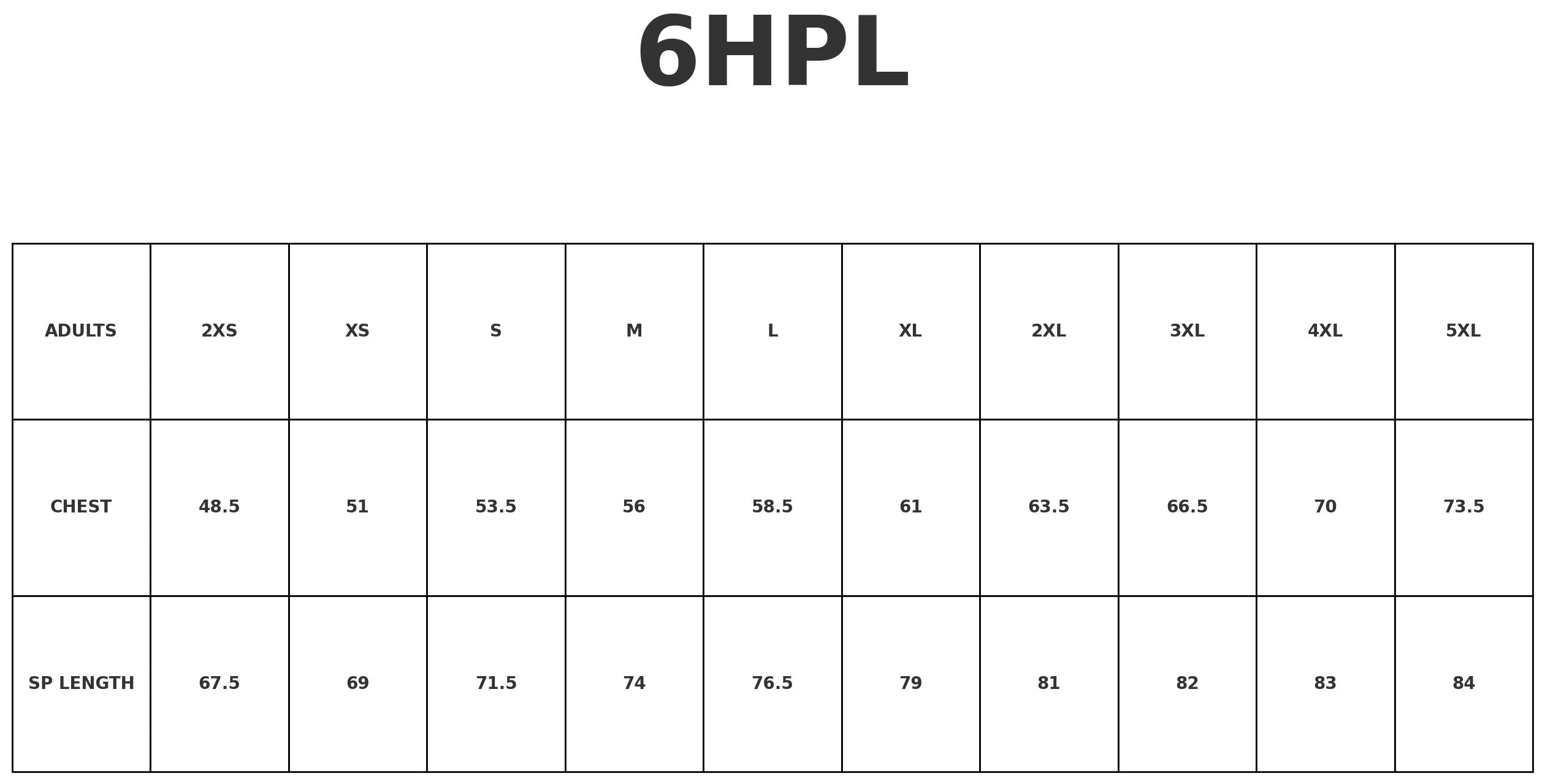HiVis LS Cotton Back Polo size chart