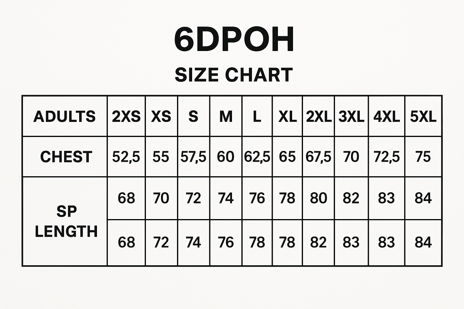 JB'S HI VIS (D+N) Pull Over Hoodie size chart