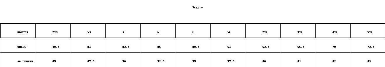 Podium Cool LS Polo size chart