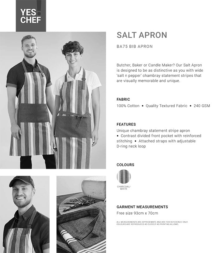 Salt Bib Apron size chart