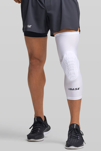 BASE Curved Padded Knee Guard (Single) - White