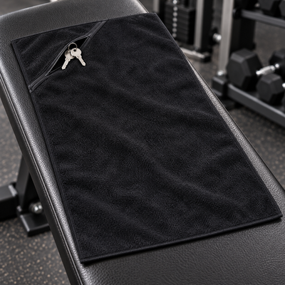 Microfibre Gym Towel with Zip Pocket