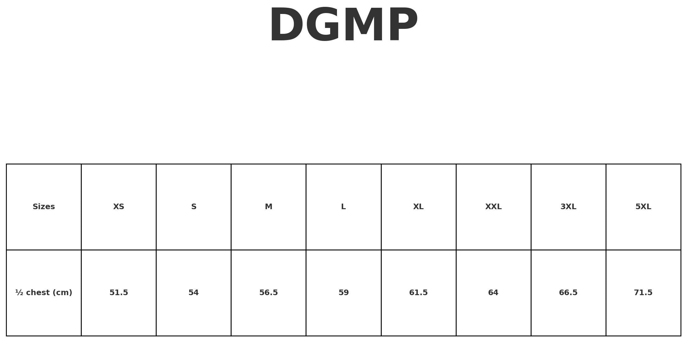 DriGear Matrix Polo size chart