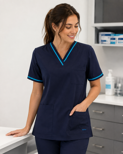 Bobbin Ladies Contrast Scrubs Top
