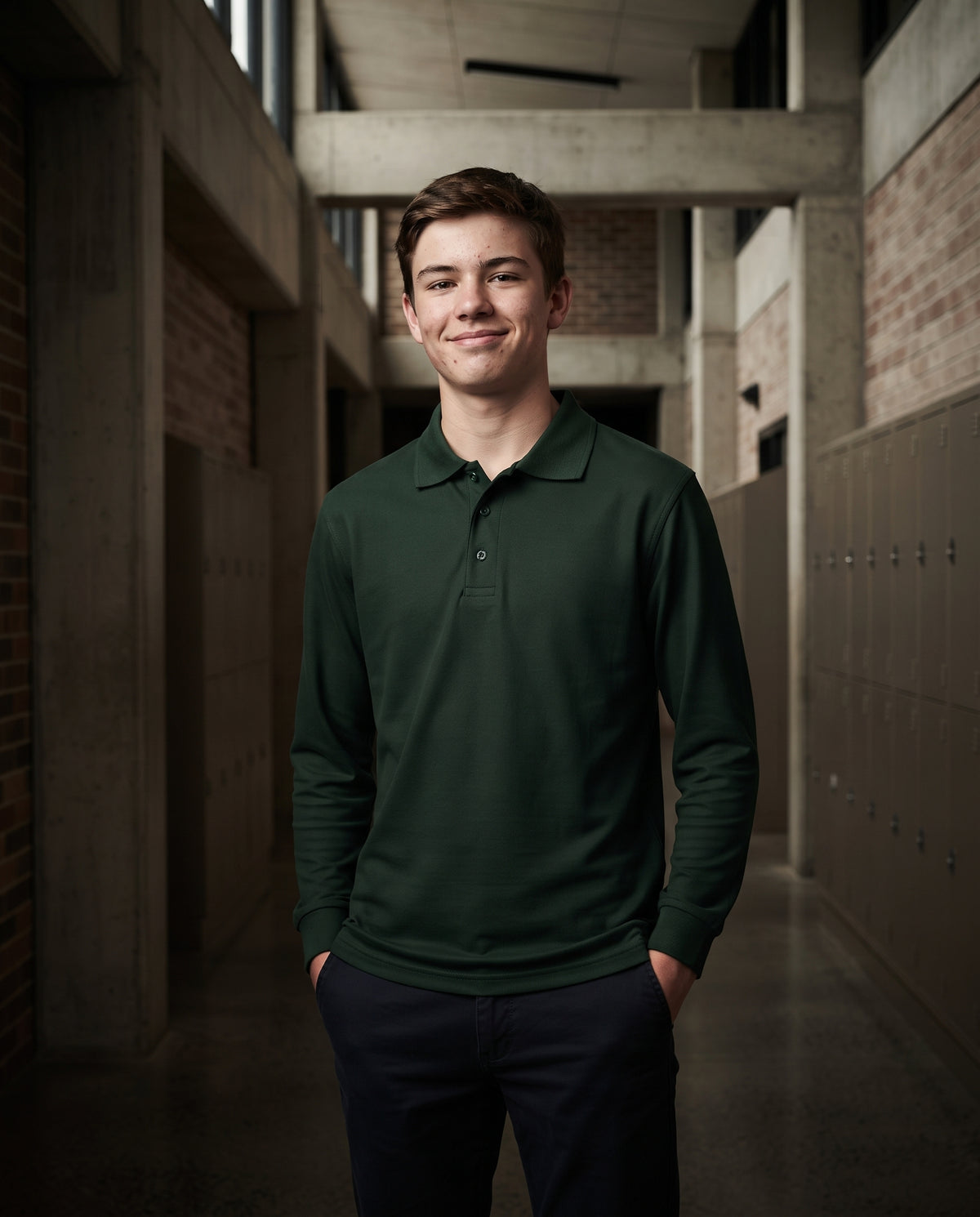 School Long Sleeve Polo