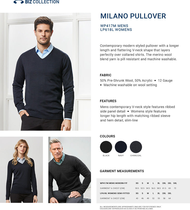 Milano Knit Jumper size chart