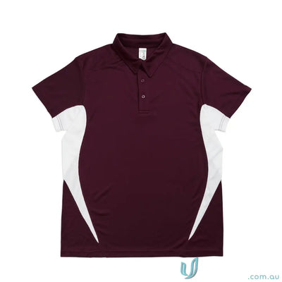 P446HB-1 P446HB Accelerator Polo -Larger Sizes in Maroon/White