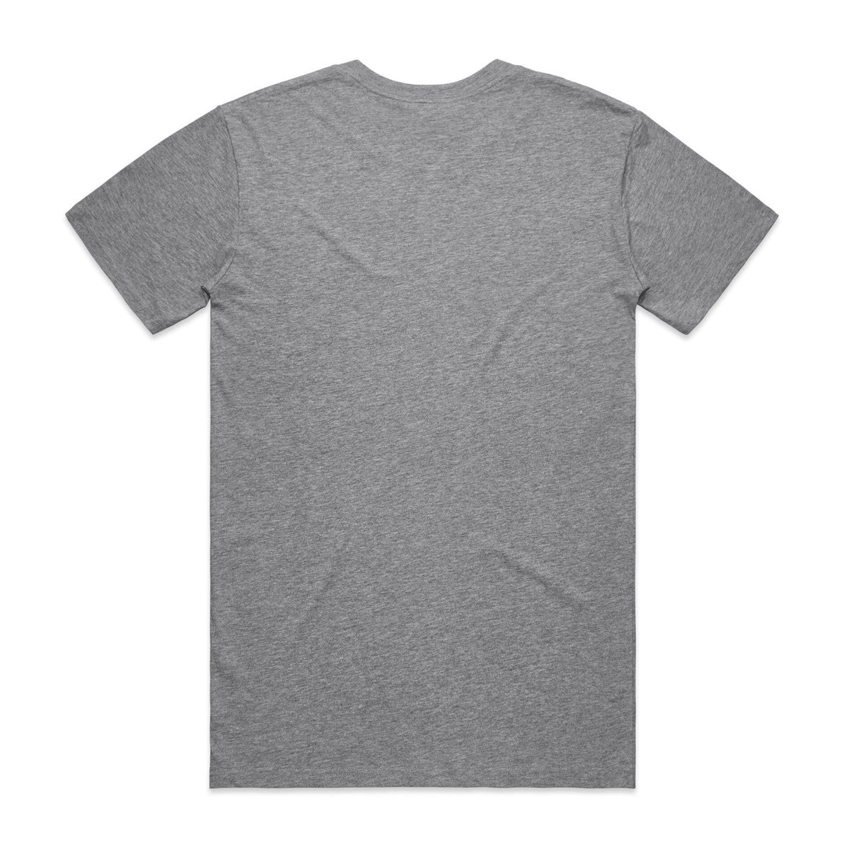 Heather gray crew neck t-shirt with short sleeves and a relaxed fit.