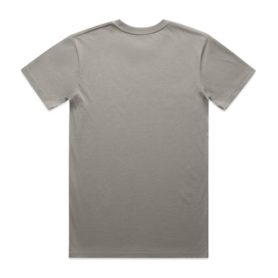 Gray plain t-shirt with short sleeves and crew neck.