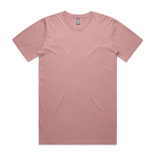 Dusty rose crew neck t-shirt with short sleeves and a relaxed fit.