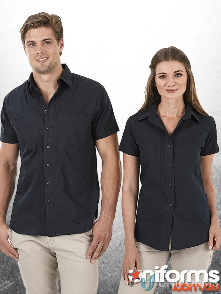 Matching black mens short casual short sleeve Aston SS Shirt for stylish men