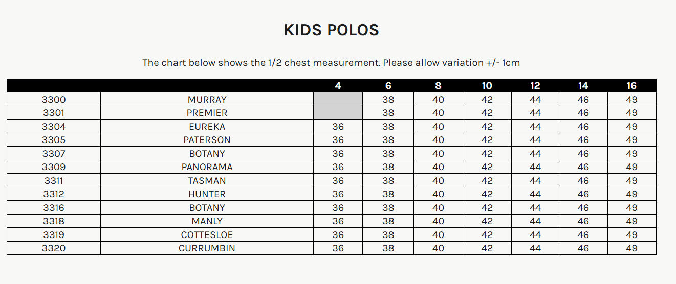 Boys Orange School Polo and Black Uniform Shorts size chart