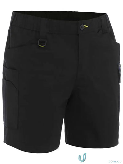 Black work shorts from Bisley Stretch Cotton Elastic Waist Cargo collection