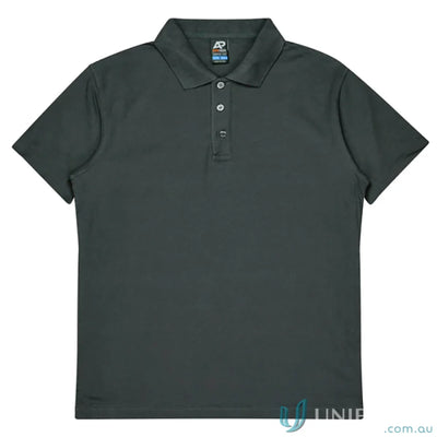 Dark gray Hunter Kids Polo in pique knit perfect for kids’ uniforms and workwear