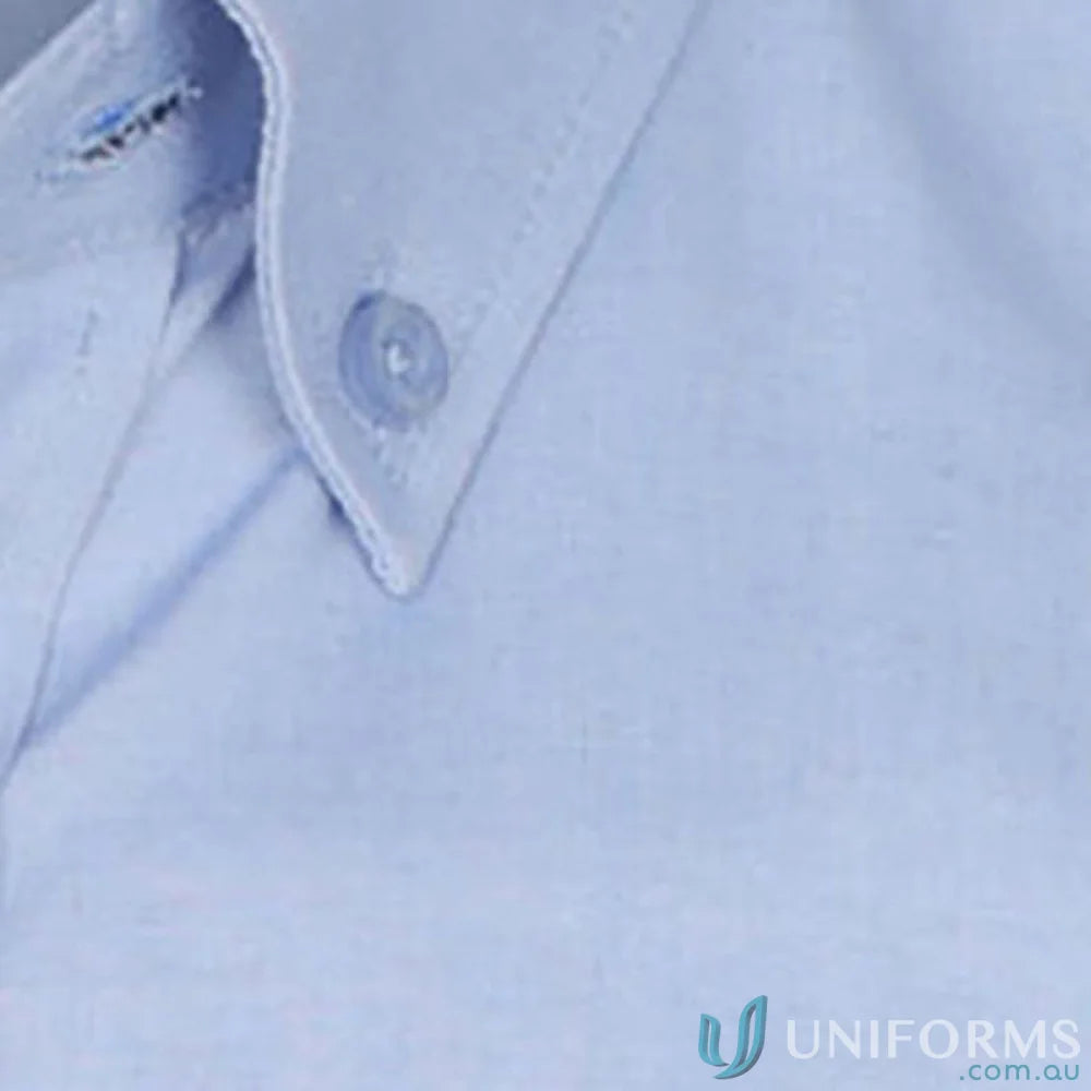 Light blue Bradford Fine Oxford LS Shirt with button-down collar made from silk protein