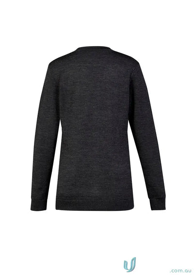 Dark gray merino wool knit crew-neck shirt from Button Front Knit Cardigan CK045LC