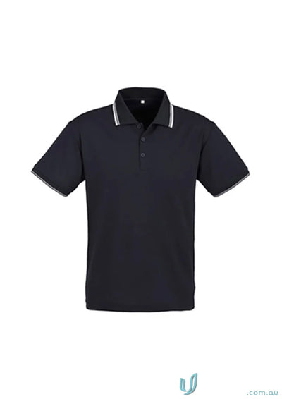 Cambridge Short Sleeve Biz Collection Mens P227MS black polo shirt with white trim