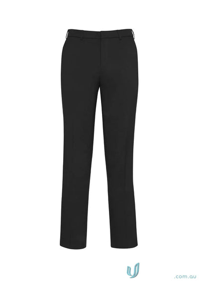 Mens cool stretch slimline pant featuring black straight-leg trousers for a sleek look