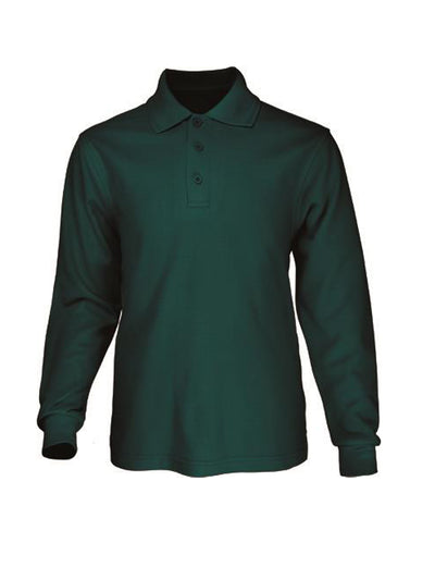 Bocini Unisex Adults Basic Long Sleeve Polo CP1401 - Bottle Green