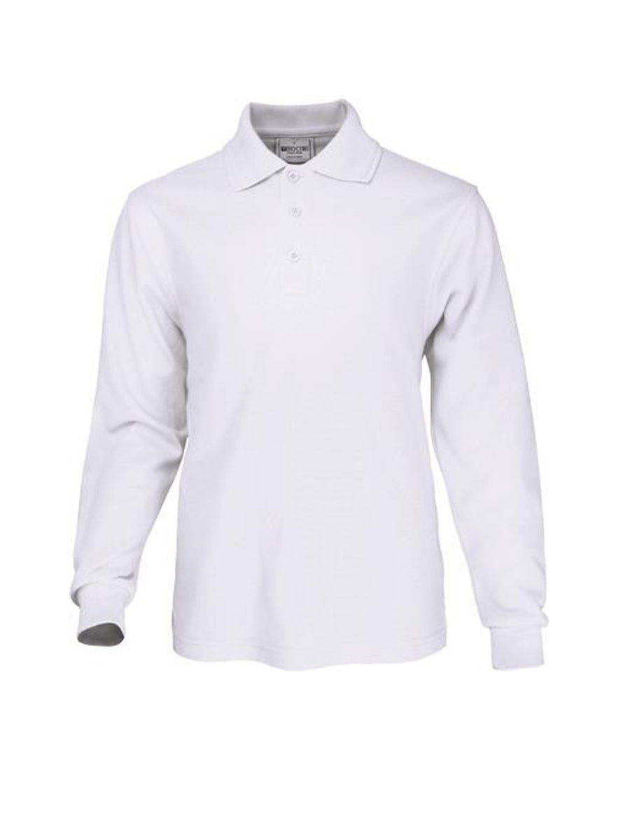 Bocini Unisex Adults Basic Long Sleeve Polo CP1401 - White