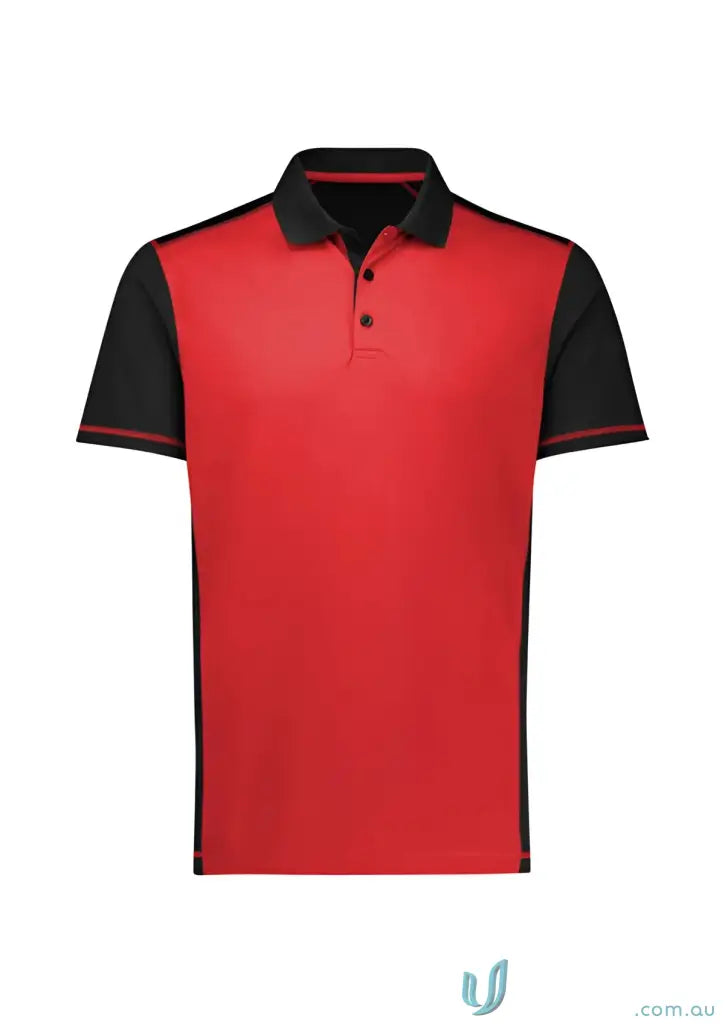 Red and black Dart Polo short sleeve polo shirt from Biz Collection