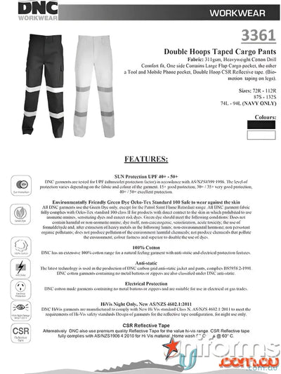 Double Hoops Taped Cargo Pants with hoops tape, stylish taped cargo pants for workwear