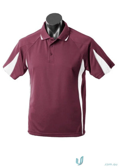 Aussie Pacific 1304 Eureka Polo in Maroon/White