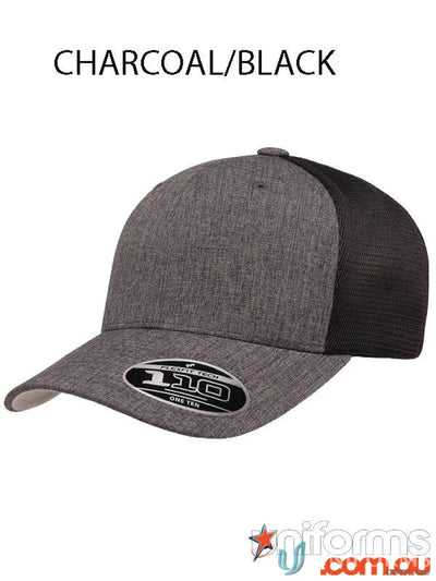 Charcoal black Flexfit Mesh Back Cap for branding, uniforms, or workwear style