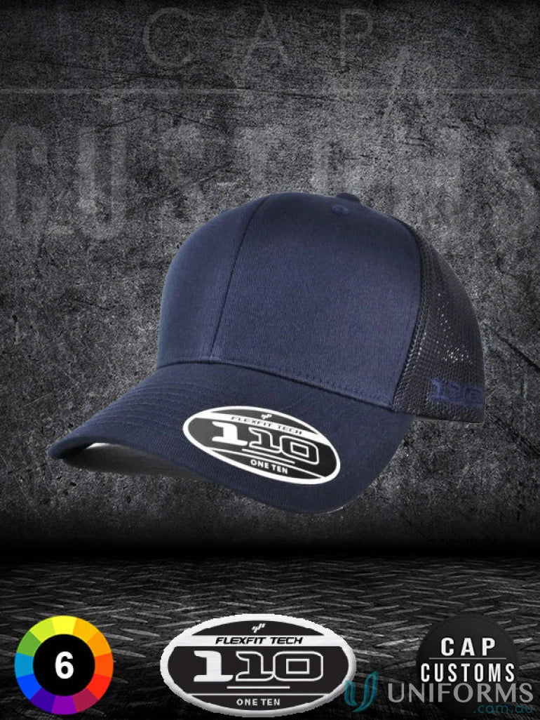 Navy blue Flexfit Mesh Back Cap perfect for branding, uniforms, or workwear style