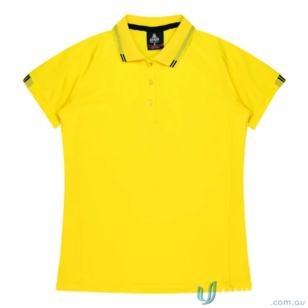 Aussie Pacific 1308 Flinders Polo in Gold/Black
