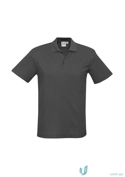 Gray short-sleeved polo shirt FMV EMB Mens SS Polo with modern fit for workwear or uniforms
