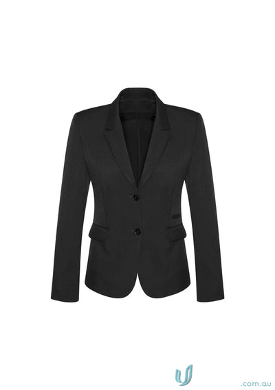 Black two-button blazer from FMV Ladies POLY jacket with bamboo charcoal fabric