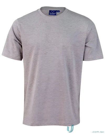 Gray crew-neck T-shirt made of combed cotton, perfect for uniforms and workwear