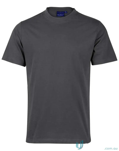 Gray short-sleeved T-shirt made of combed cotton, perfect for kids’ uniforms and workwear